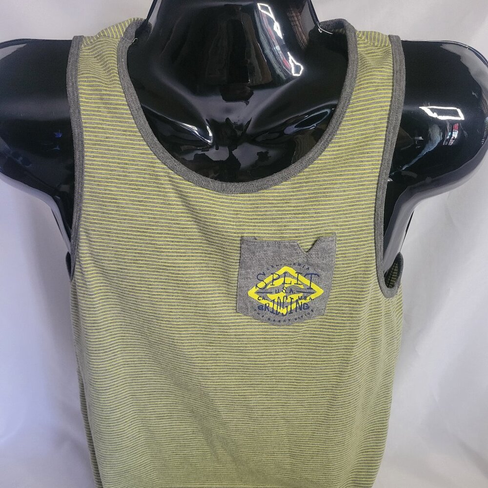 SPLIT Boys Youth Vertical Striped Tank Top (Size M)